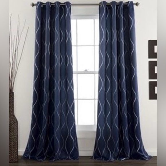Lush Decor Other - Lush Decor Swirl Room Darkening Curtain Panel Pair - 52"W x 84"L